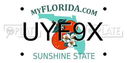 UYF9X Florida License Plate