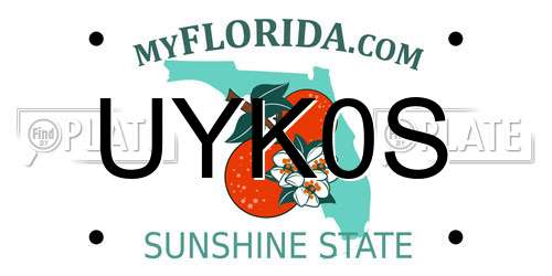 UYK0S Florida License Plate