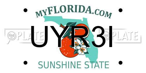 UYR3I Florida License Plate