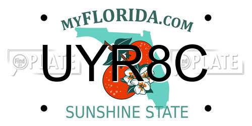 UYR8C Florida License Plate