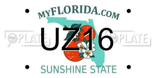 UZ16 Florida License Plate