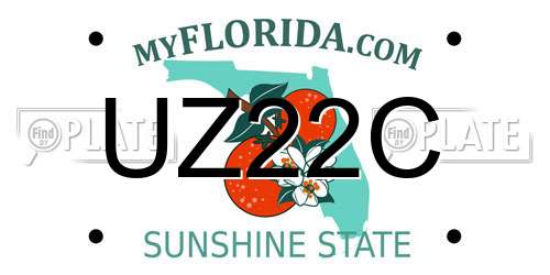 UZ22C Florida License Plate