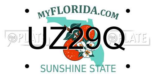UZ29Q Florida License Plate
