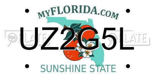 UZ2G5L Florida License Plate
