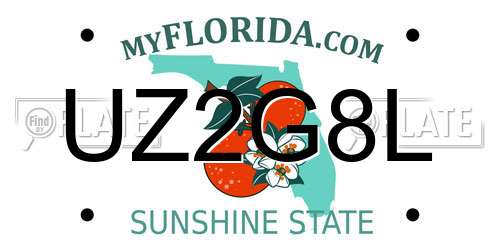 UZ2G8L Florida License Plate