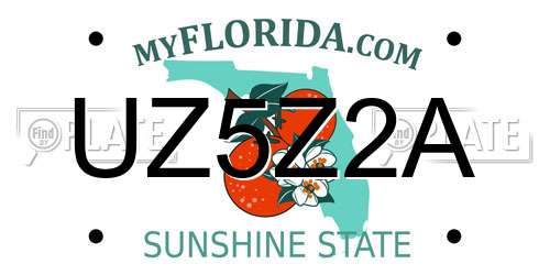 UZ5Z2A Florida License Plate