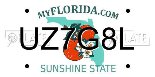 UZ7G8L Florida License Plate