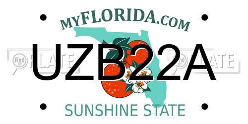 UZB22A Florida License Plate