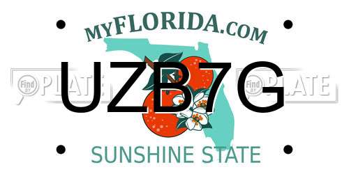 UZB7G Florida License Plate