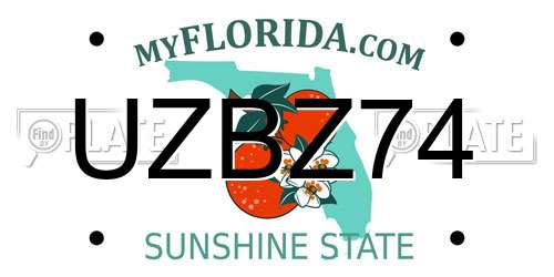 UZBZ74 Florida License Plate