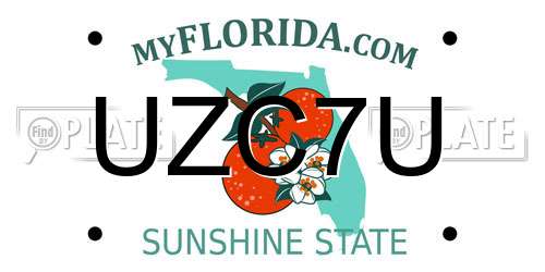 UZC7U Florida License Plate