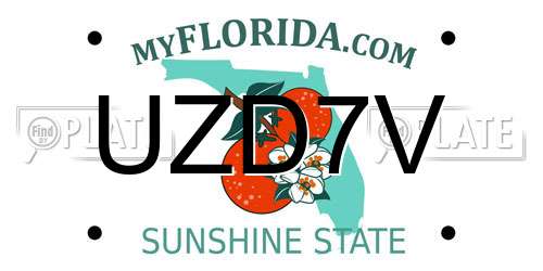 UZD7V Florida License Plate