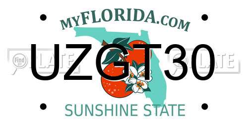 UZGT30 Florida License Plate
