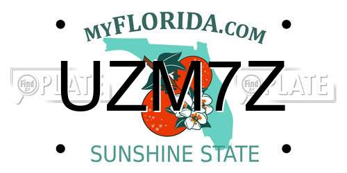UZM7Z Florida License Plate