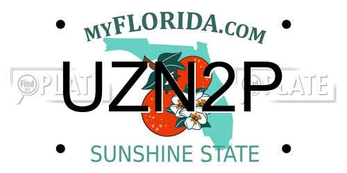 UZN2P Florida License Plate