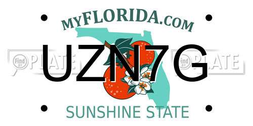 UZN7G Florida License Plate