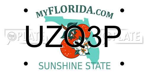 UZQ3P Florida License Plate