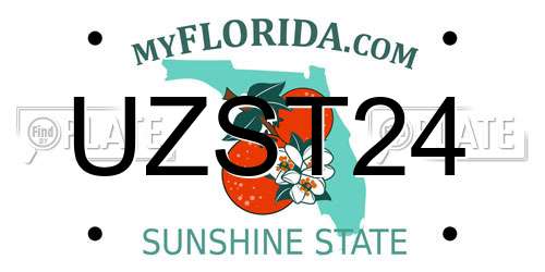 UZST24 Florida License Plate