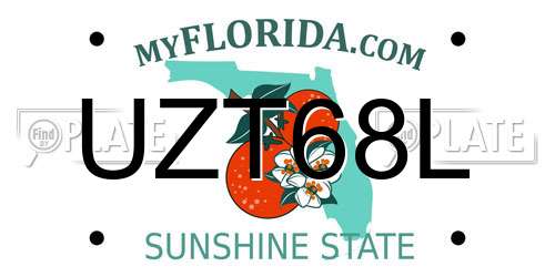 UZT68L Florida License Plate