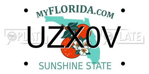 UZX0V Florida License Plate