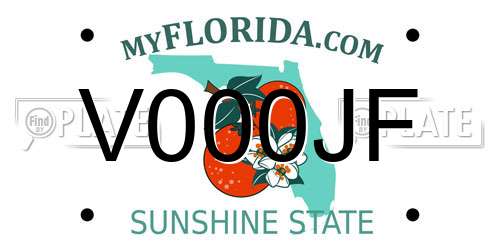 V000JF Florida License Plate
