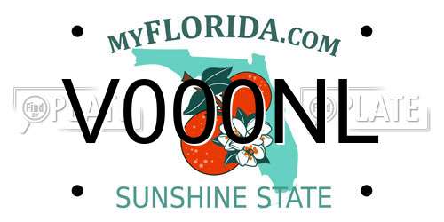 V000NL Florida License Plate