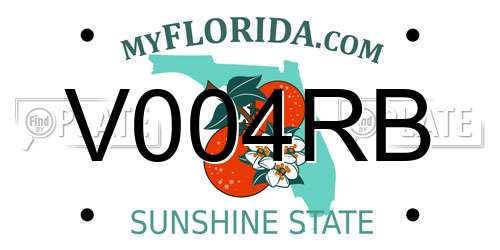V004RB Florida License Plate