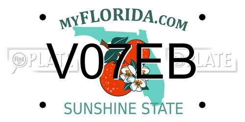 V07EB Florida License Plate