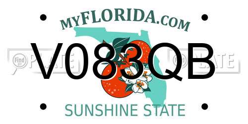V083QB Florida License Plate