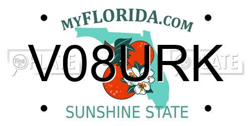 V08URK Florida License Plate