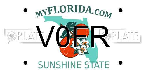V0FR Florida License Plate