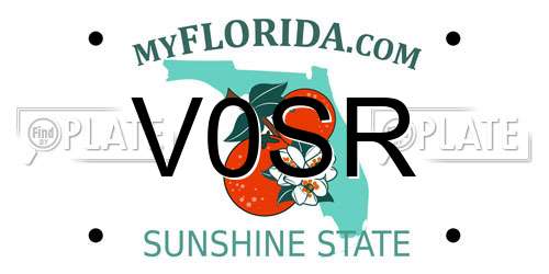 V0SR Florida License Plate