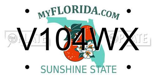 V104WX Florida License Plate