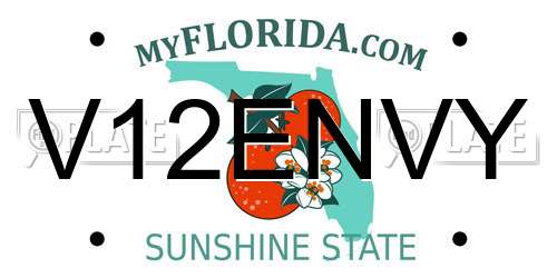 V12ENVY Florida License Plate