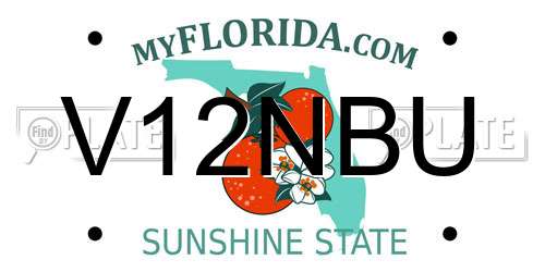 V12NBU Florida License Plate