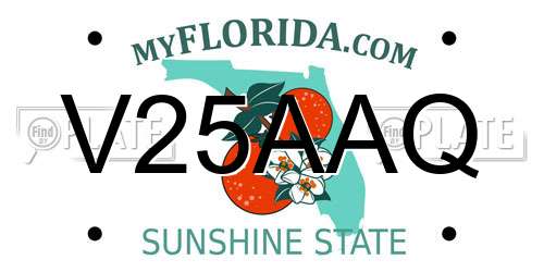 V25AAQ Florida License Plate