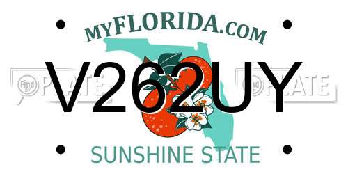 V262UY Florida License Plate