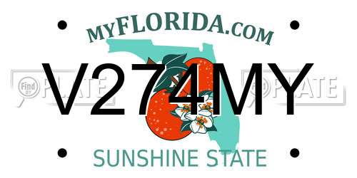 V274MY Florida License Plate
