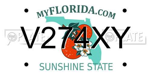 V274XY Florida License Plate