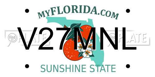 V27MNL Florida License Plate