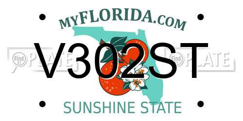 V302ST Florida License Plate