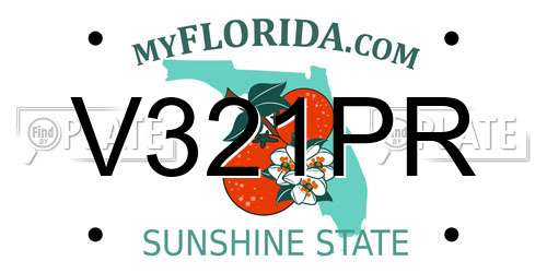 V321PR Florida License Plate