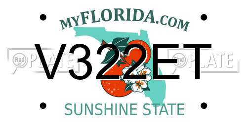 V322ET Florida License Plate