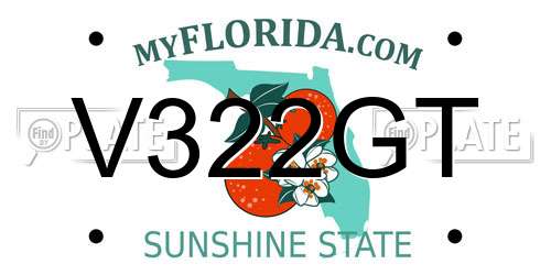 V322GT Florida License Plate