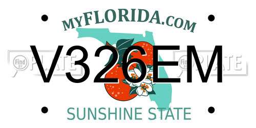 V326EM Florida License Plate