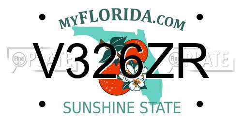V326ZR Florida License Plate