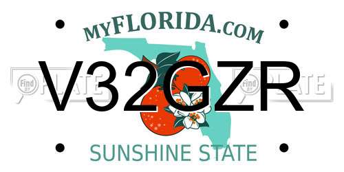 V32GZR Florida License Plate