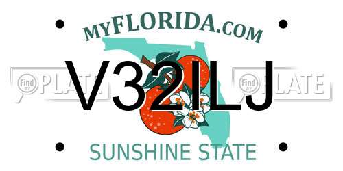 V32ILJ Florida License Plate