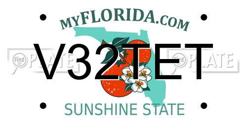 V32TET Florida License Plate