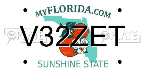 V32ZET Florida License Plate